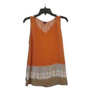 Eddie Bauer Orange Tank Top with V-Neck and Lightweight Fabric Size S Small